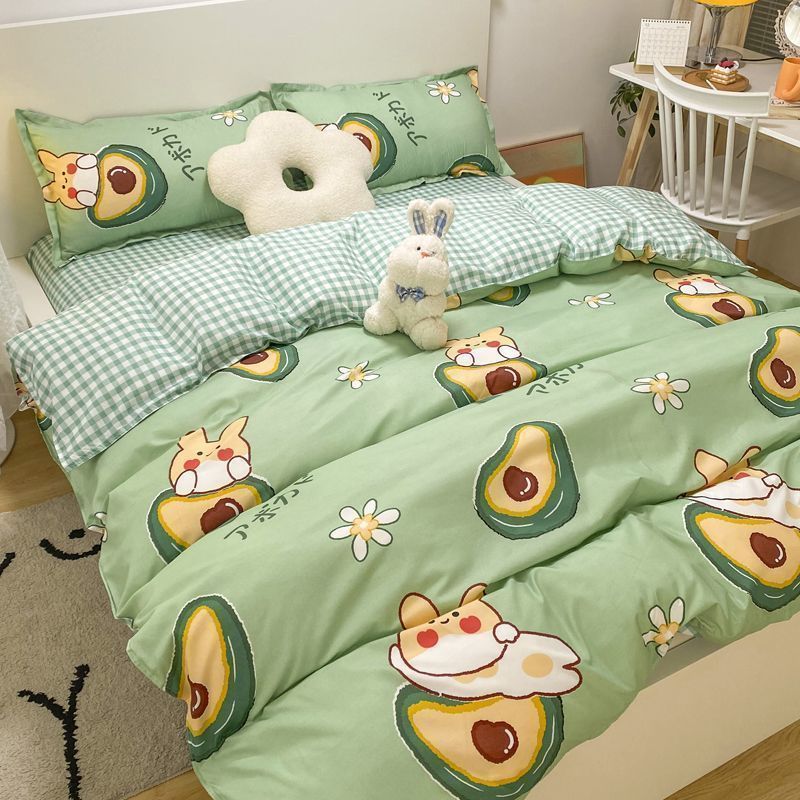 Pastoral Style Fresh Bed Sheet And Duvet Cover Four-Piece Set Washable