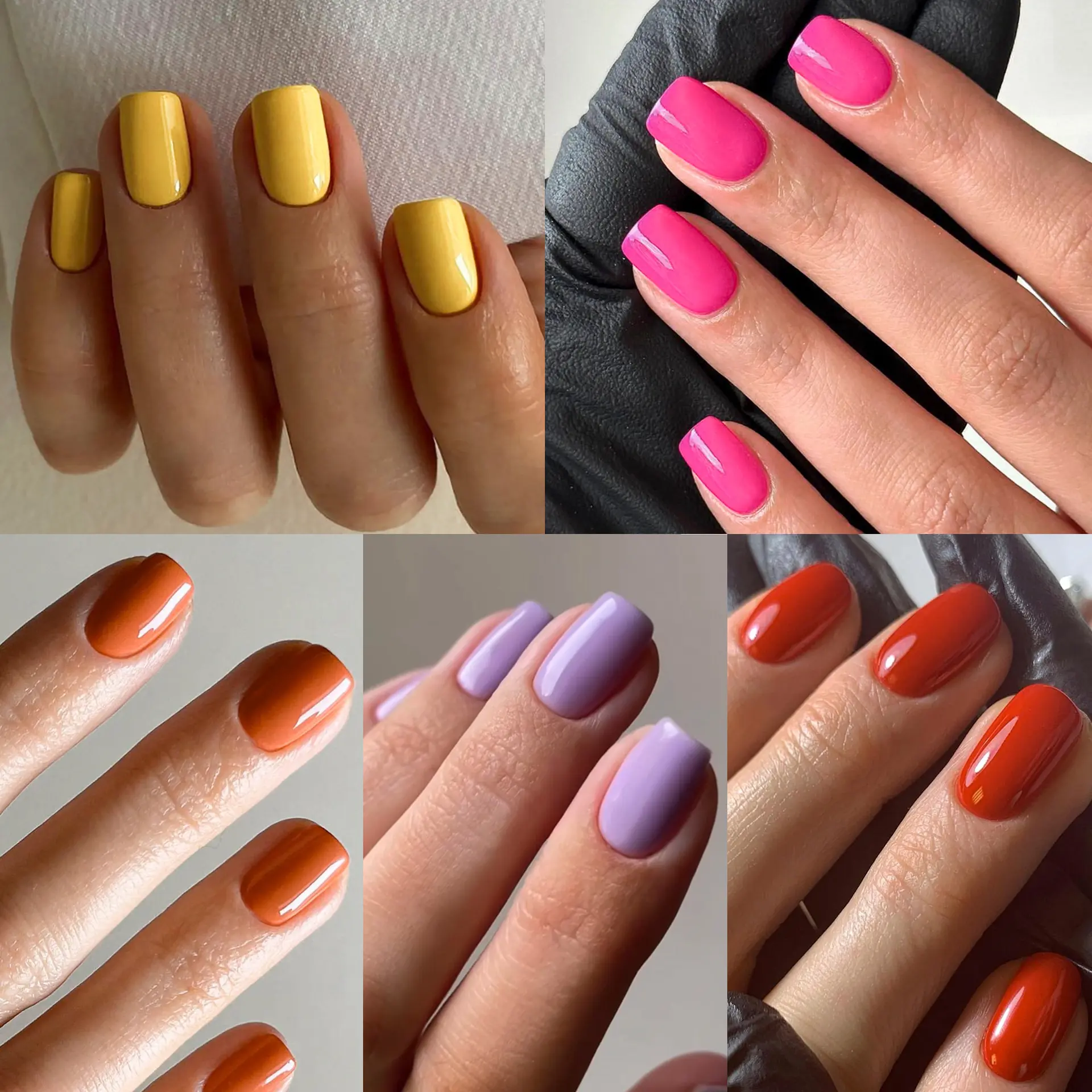 Classic Solid Color Fake Nails Short Square