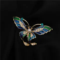Retro Court Mid-ancient Style Western Enamel Butterfly Brooch - Main Picture Colour - View 1