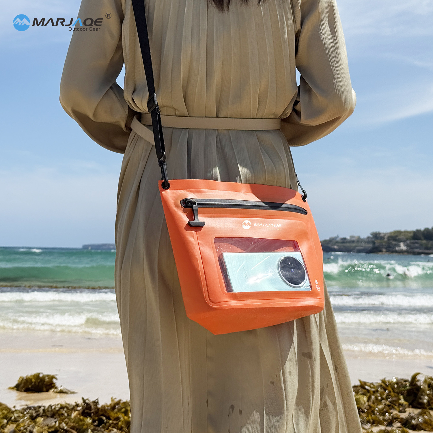 Airtight Zippered Swim Crossbody Waterproof Phone Pouch Rafting And Snorkeling Storage Bag