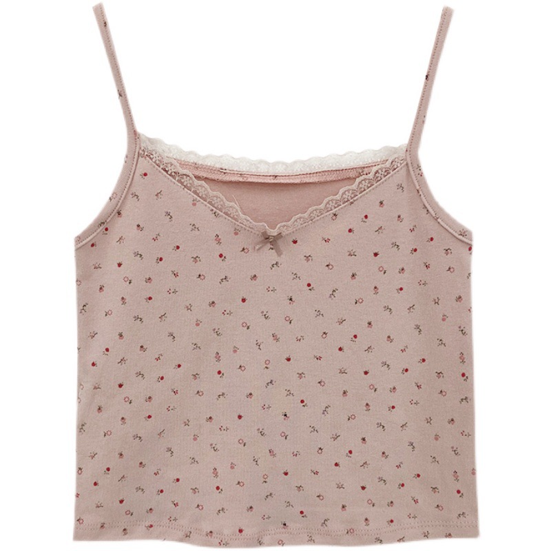 Small Floral Lace Camisole Women's All-match Slimming Outside Wear Bottoming Tide