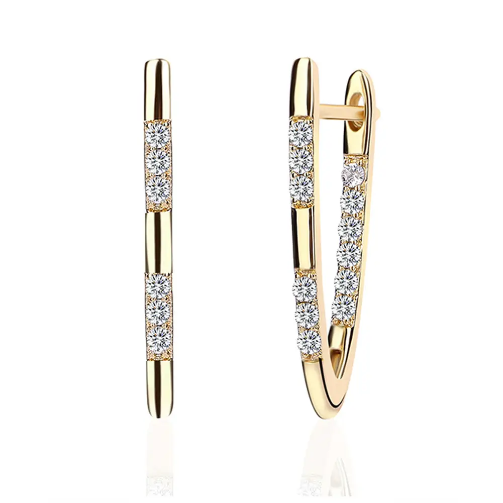 Female V-shaped Zircon Earrings Jewelry