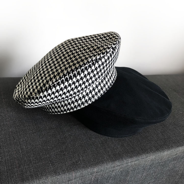 Dark Beret For Women With Large Faces Black Painters Cap