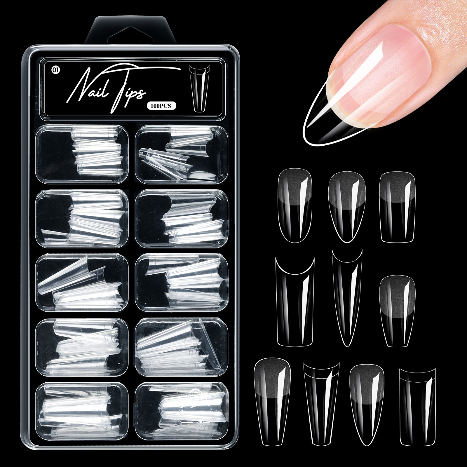 Coffret 100 capsules ongles