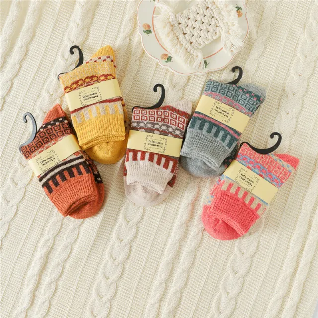 Men's And Women's Autumn And Winter Thickening Thermal Middle Tube Angora Wool Socks Dot Female - Shop at LoveMi