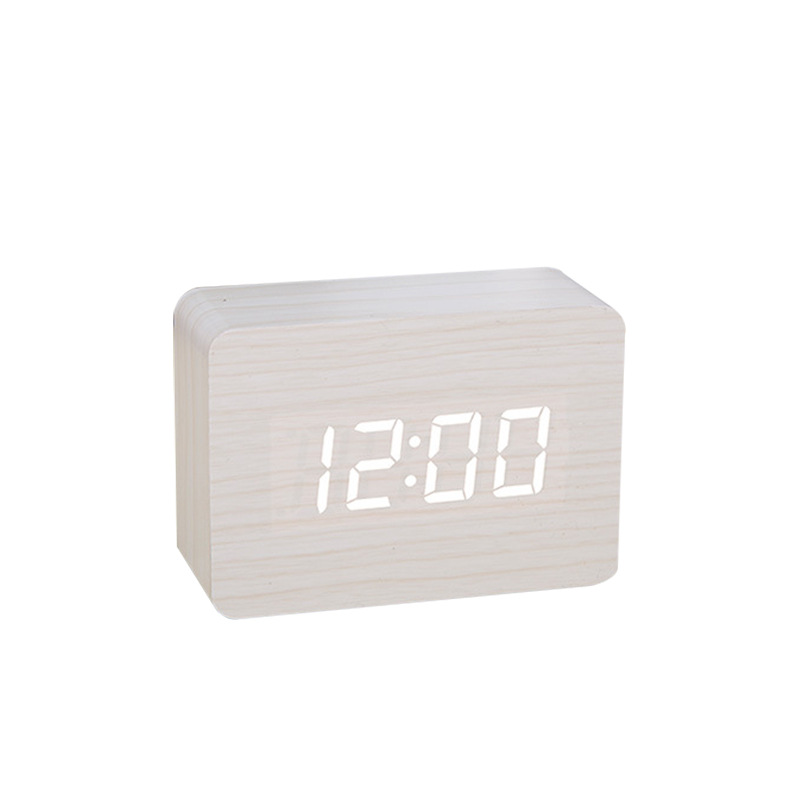 Sleek Mini LED Rectangular Wooden Digital Clock