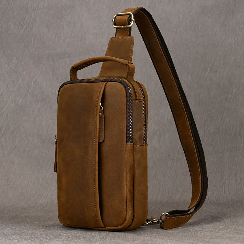 Men's Casual Crossbody Cowhide Shoulder Bag