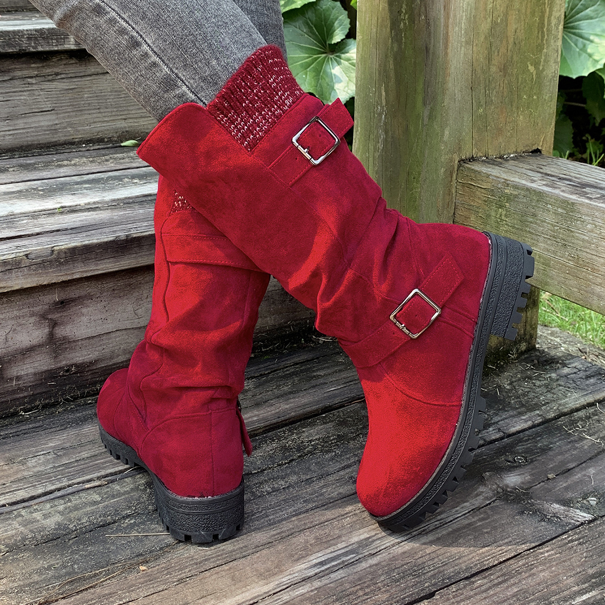 Solid-color Vintage Western Womens Cowboy Boots