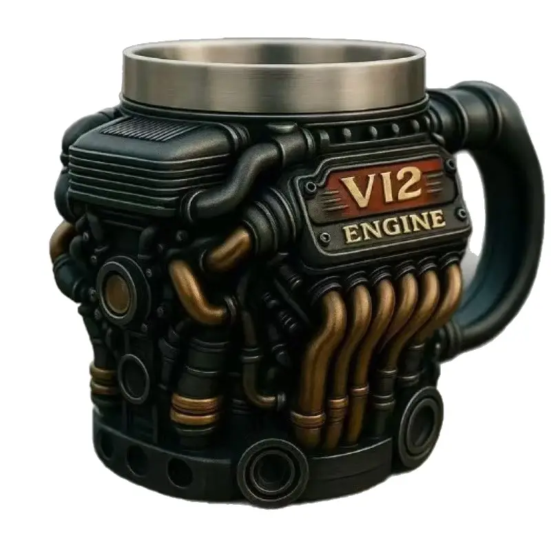 Minimalist Personalized F1 Engine Resin Mug With Inner Liner