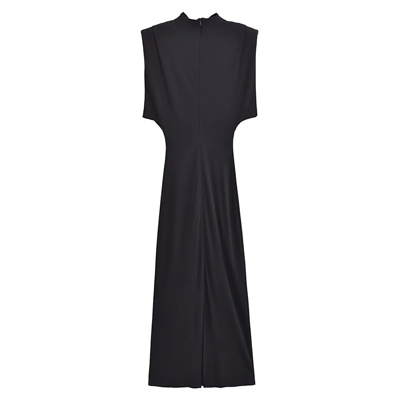 Women's Fashion With Padded Shoulder Slim Knit Dress