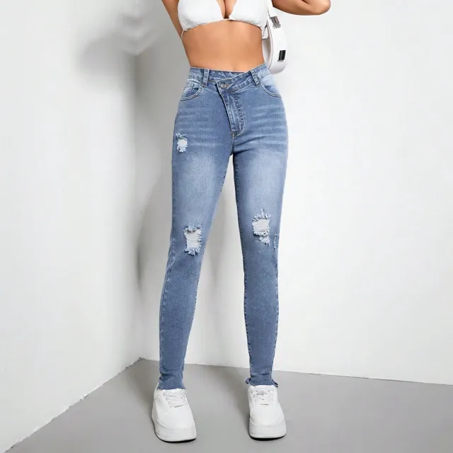 Women's Slim Fit Skinny Jeans Blue - Shop at LoveMi