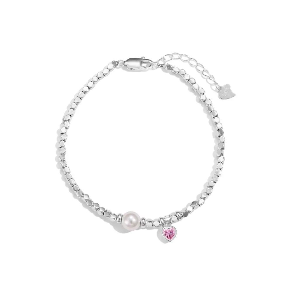 Heart-shaped Zircon Design Love Mush Ice Bracelet For Women