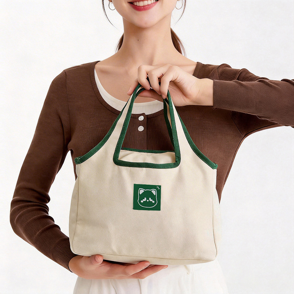 Japanese-style Thickened Canvas Lunch Box Handbag
