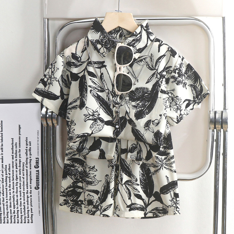 Childrens Set New Style Short-sleeve Shirt And Shorts