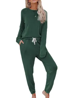Home Long-sleeved Trousers Ladies Two-piece Set - Afo8097-L - View 1