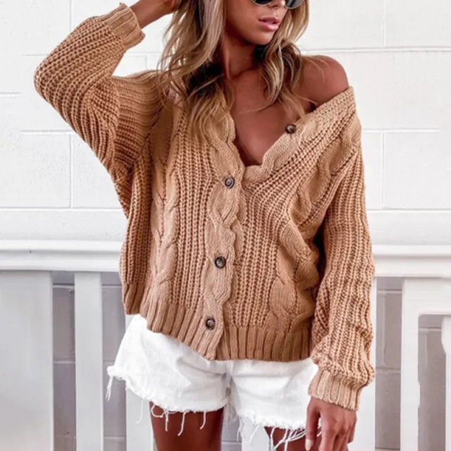 Solid Color Sweater Cross border European And American Sweater Apricot - Shop at LoveMi