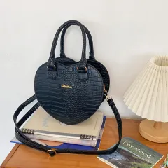Style Handbag Pattern Love Shoulder Crossbody - Black - View 1