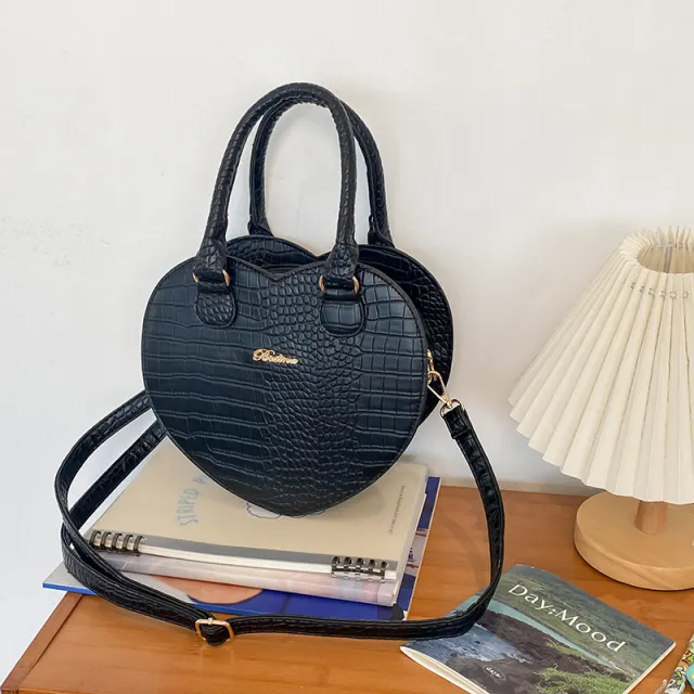 Style Handbag Pattern Love Shoulder Crossbody Black - Shop at LoveMi