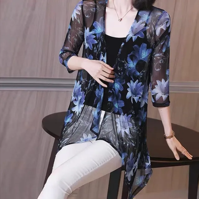 Women's Minimalist Mesh Seven Quarter Sleeve Sunscreen Jacket 3088 Color - Shop at LoveMi