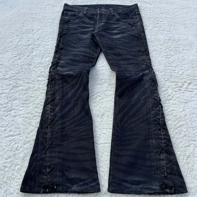 Embroidered Jeans Men's And Women's Trousers Black - Shop at LoveMi