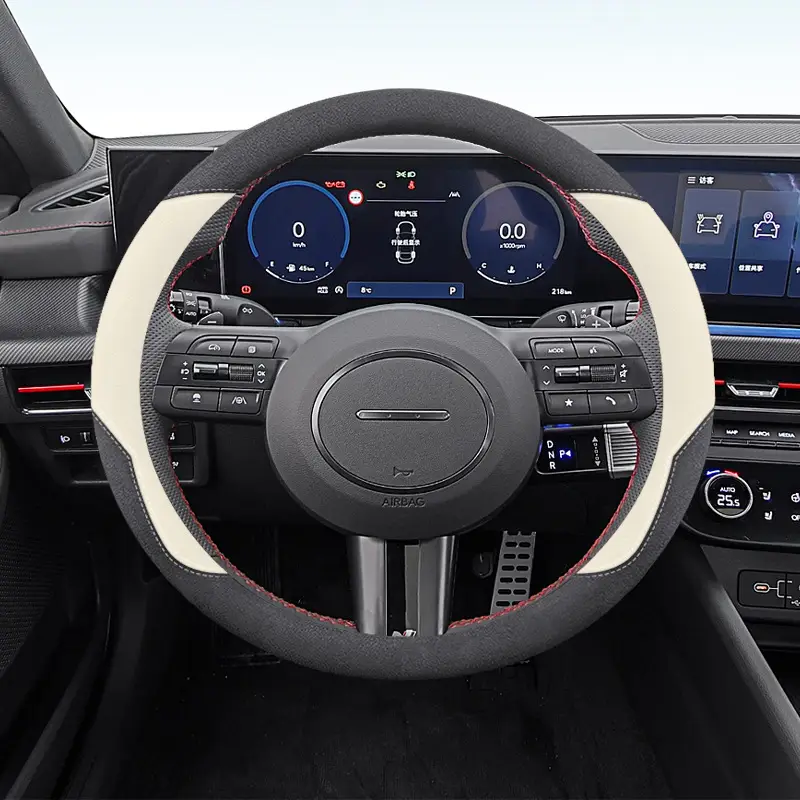 Suede Steering Wheel Cover No Hand-sewing Required For Decoration