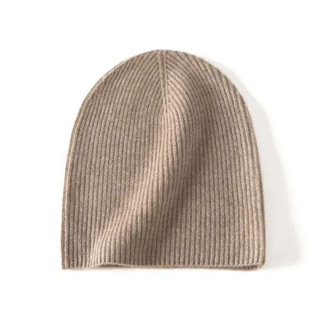 Pure Cashmere Knitted Wool Hat All match Bag Cap Sleeve Cap All match Casual Shopping Cashmere Hat Camel - Shop at LoveMi