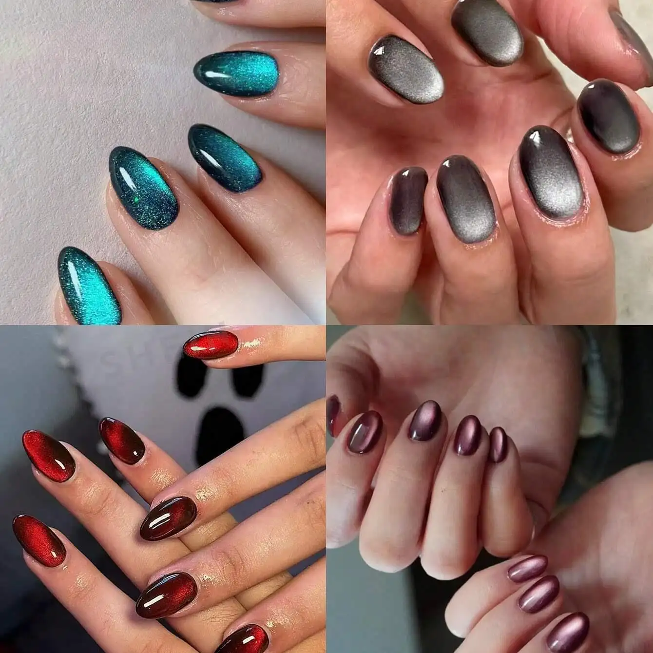 Cat Eye 4 Color Combo Wearable Nail Tips For Manicures