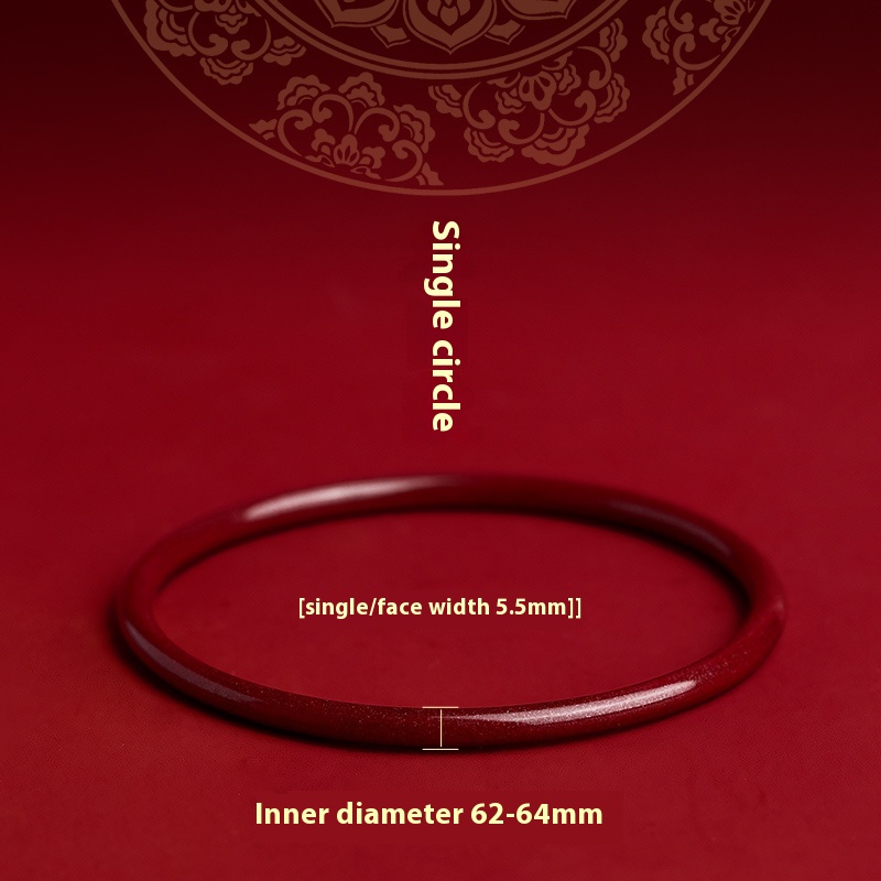 Cinnabar Natural Raw Ore Heart Sutra Bracelet