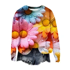 Spring And Autumn Round Neck Sweater Love 3D Digital Printing Top For Women - Ylch2110-4Xl - View 1