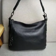 All-match Genuine Leather Women's Bag Shoulder Crossbody Portable - Black - View 1