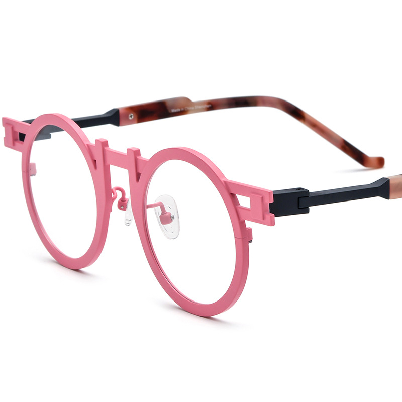 Colorful Ultra-light Pure Titanium Round Eyeglass Frames - Image 5