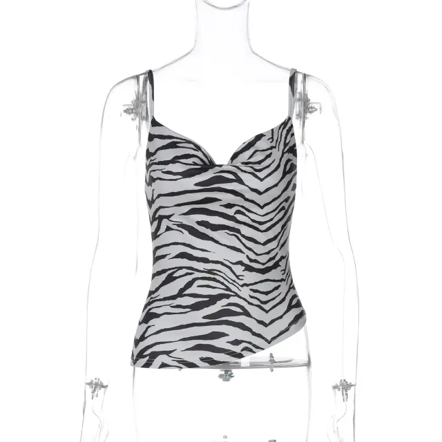 Sexy Printed Swing Neck Backless Camisole Top Black - Shop at LoveMi