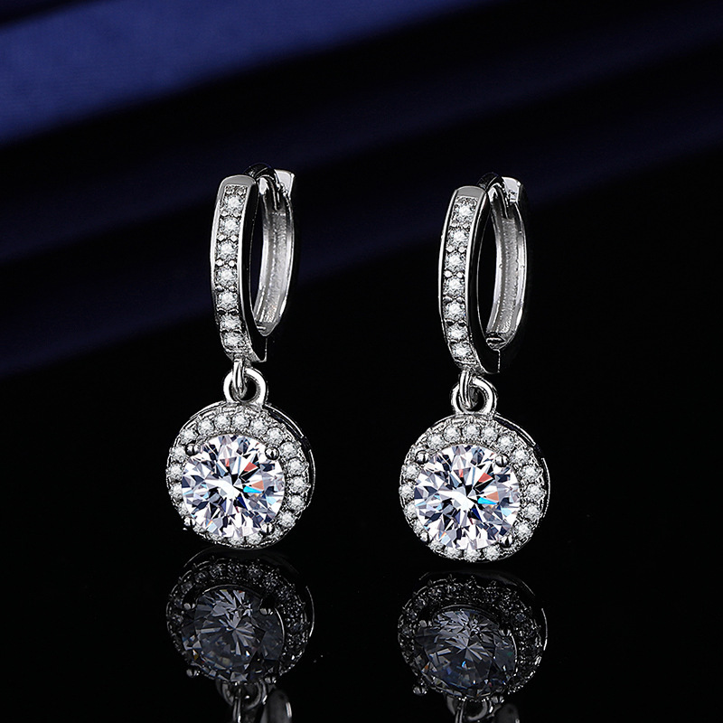 Fashionable High-Carbon Stone Tassel Princess Earrings For Women