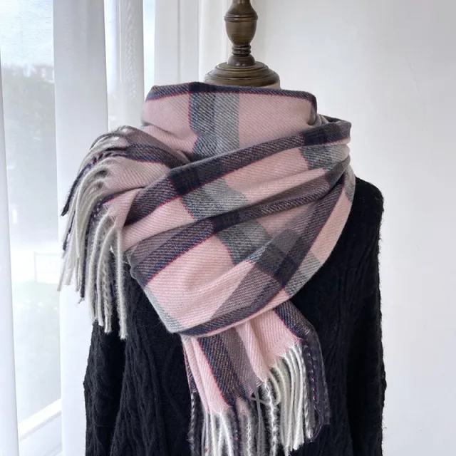 Plaid Scarf Women's Autumn And Winter Scarf Ghy145 Pink - Shop at LoveMi