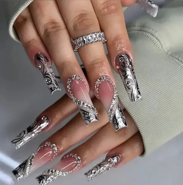 Wear Nail Tip High-grade Purple French Butterfly