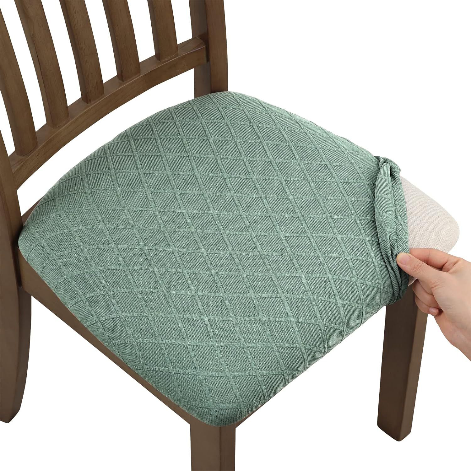Diamond Jacquard Chair Cushion Cover