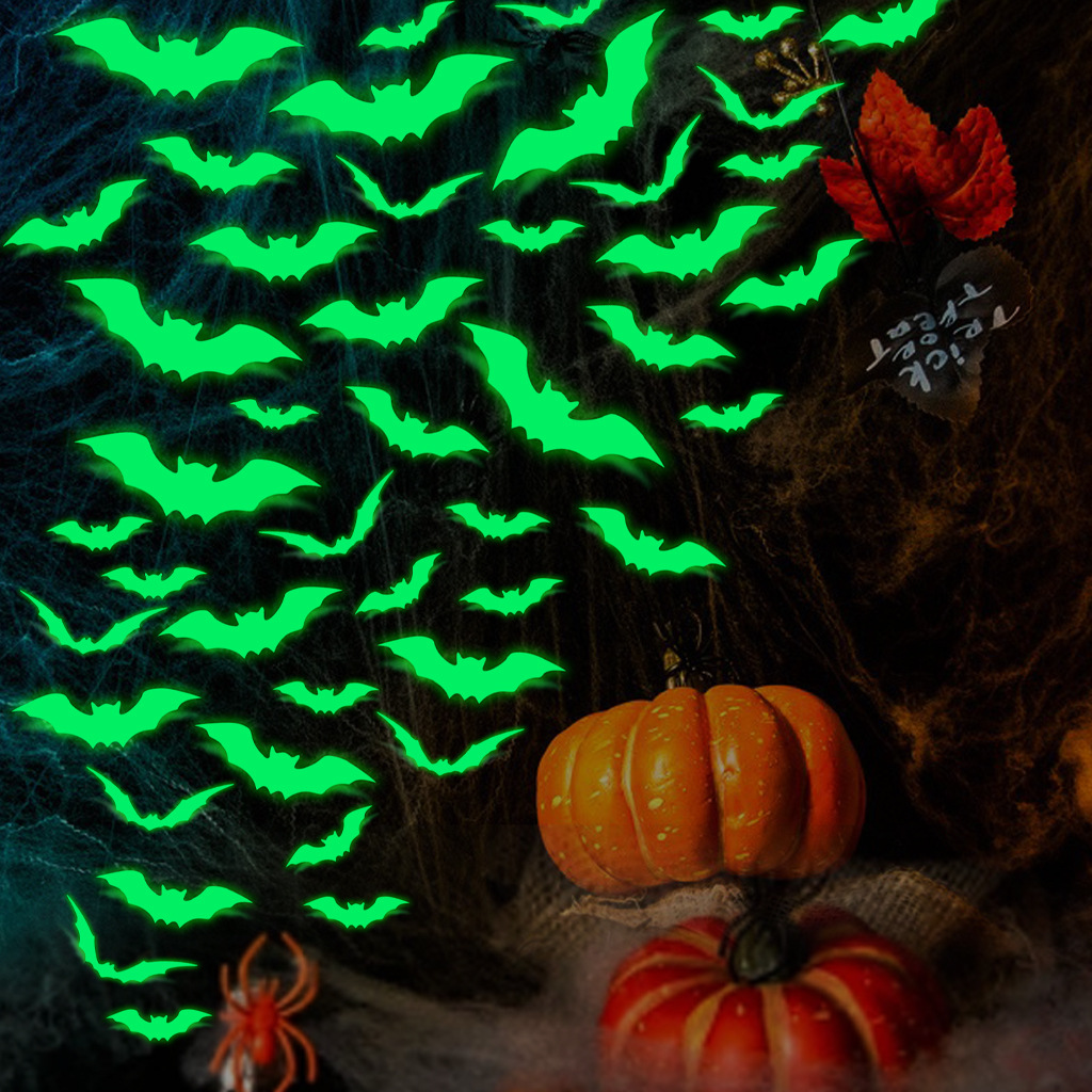 Title 1, Halloween Luminous Green Three-dimensional Bat ...