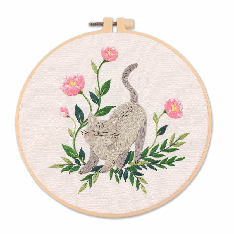 Cat Embroidery Pattern Diy Material Package Kit S855 Material Package - Shop at LoveMi