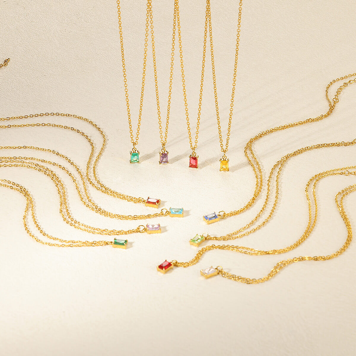 Ins December Birthday Stone Pendant Clavicle Chain Female Stainless Steel Simple