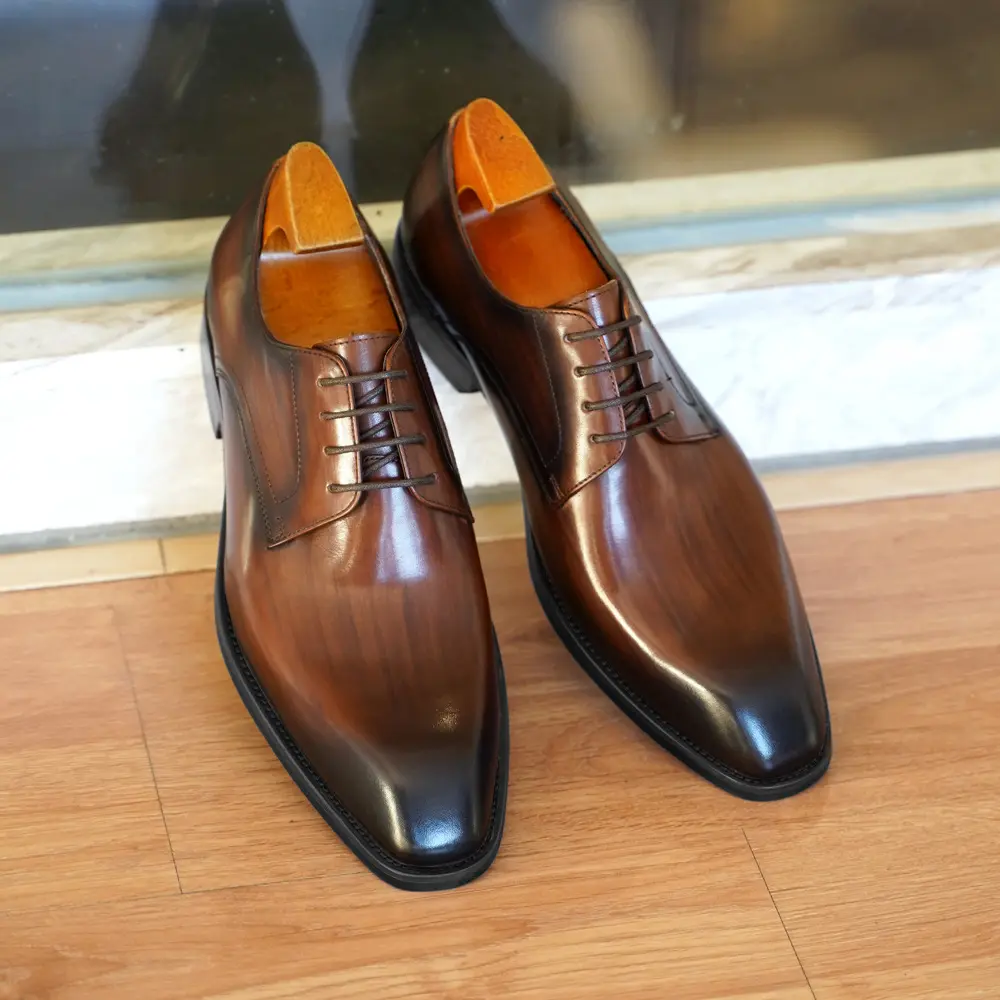 Men's Fashion Distressed Square-Toe Leather Shoes
