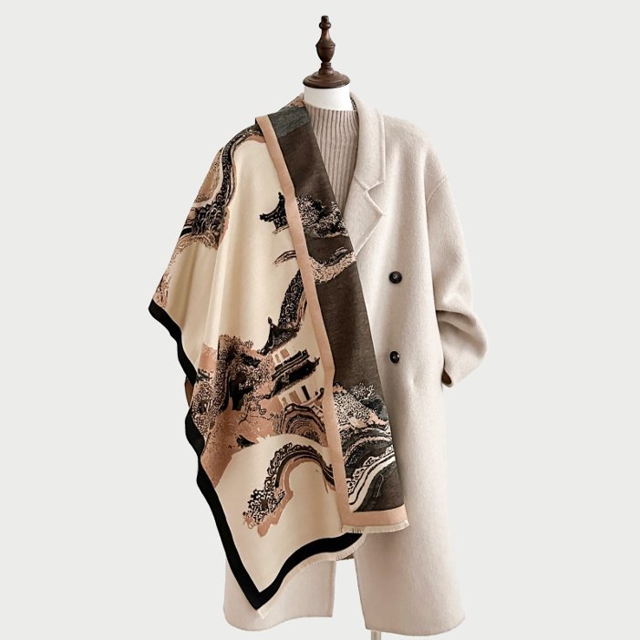 Retro Cashmere-feel Shawl - High-end Soft Warm Wrap for Women Autumn Winter Scarf