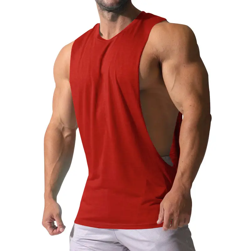 Solid Color Sports Side Large Slit Loose Waistcoat Sleeveless Vest