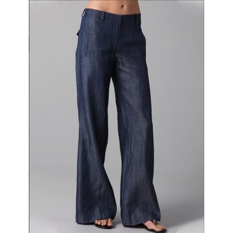 Womens Retro Striped Cotton-Linen Casual Pants