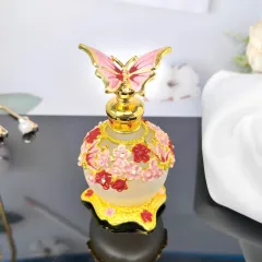 25ml Beauty Salon Special High-grade Thickened Butterfly Glass Vacuum Packing Essential Oil Perfume Bottle - Pink - View 1
