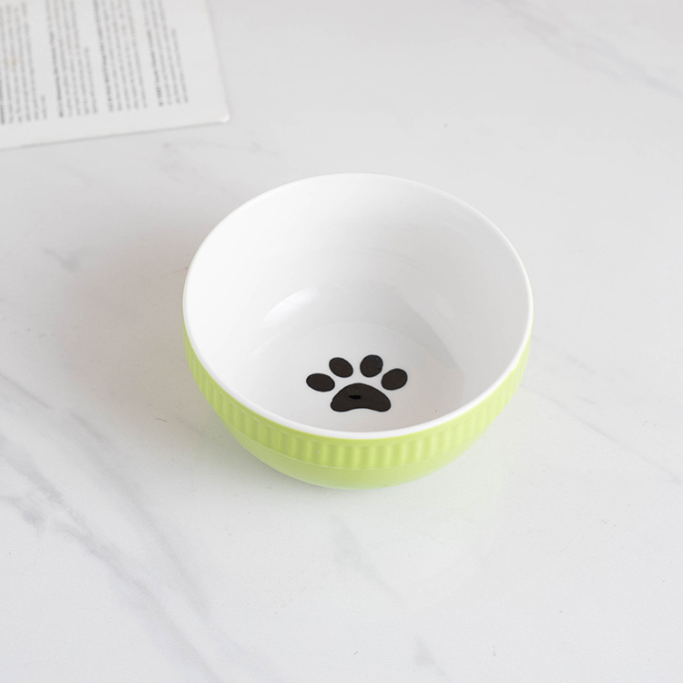 Green Paw Print Planet Bowl