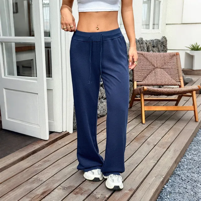 Sports Style Drawstring Trousers For Women Dark Blue - Shop at LoveMi