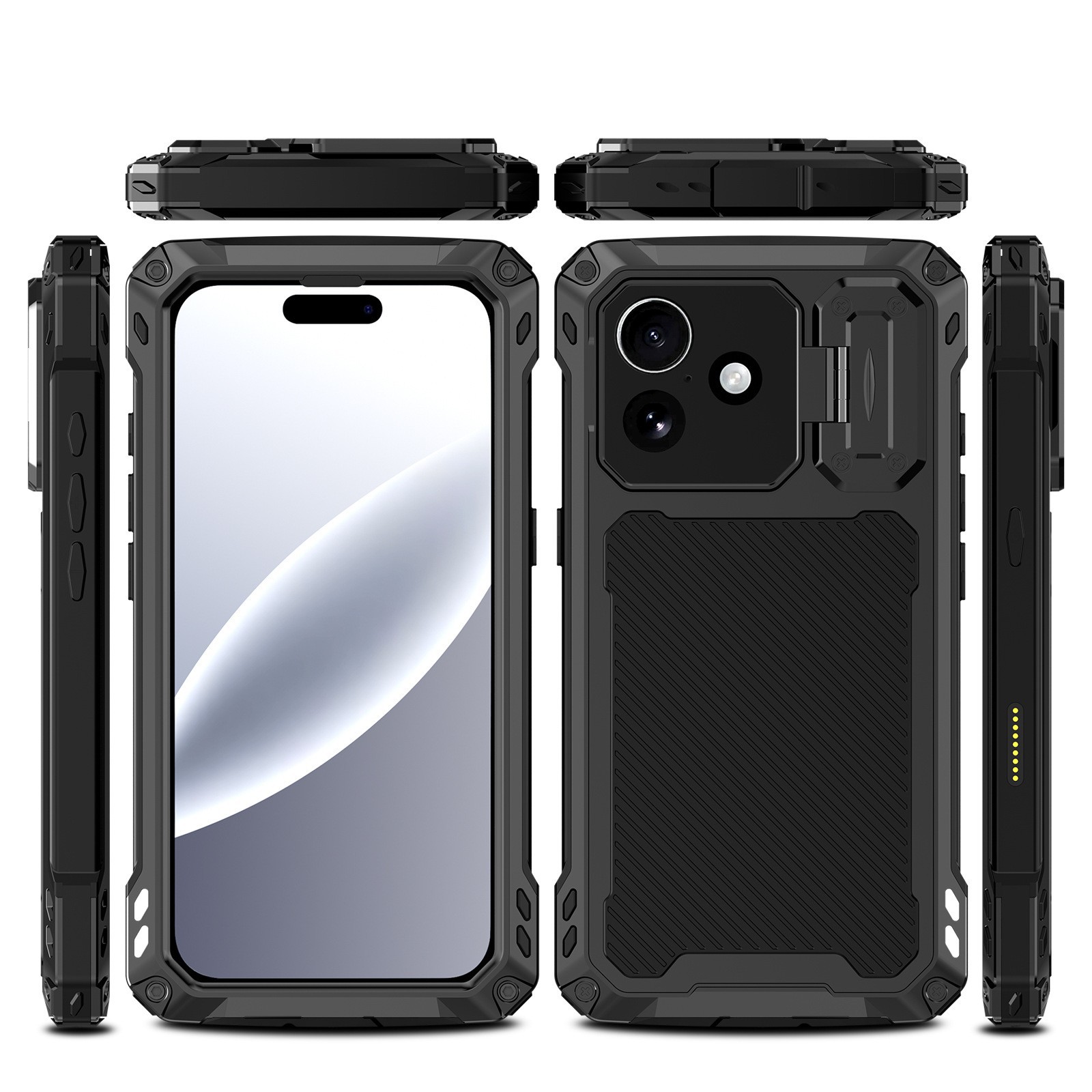 Silver Shield Phone Case With Magnetic Full Cover Lens Protection And Stand 5