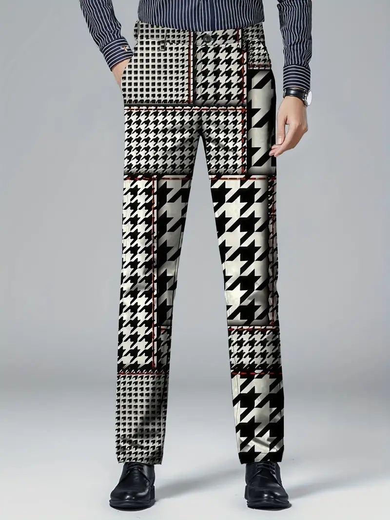 Mens Casual Slim-fit Straight-leg Dress Pants