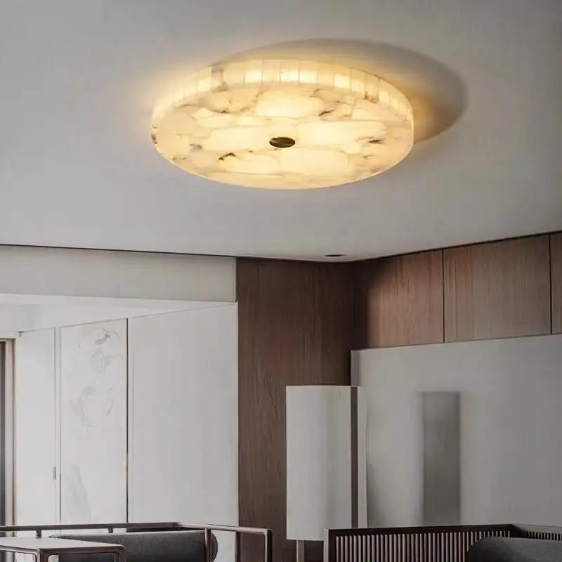 All-copper Natural Marble Ceiling Light