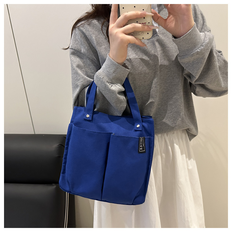 Plain-colored Tote Bag Student Lunch Box 4